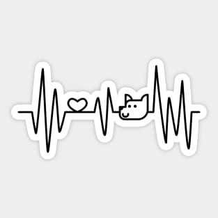 Dog Heartbeat Woof ECG Loving Puppy Electrocardiography Sticker